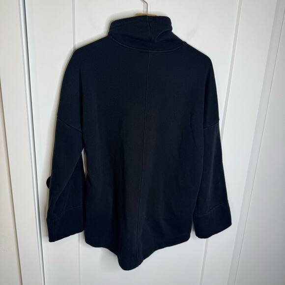 Athleta Cozy Karma Funnel Neck Sweatshirt Black Oversized Size XS - Picture 7 of 7